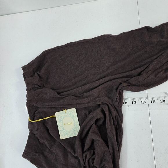 Chalet Women’s M C28111 Crinkle Knit Elastic Waist Pants Brown USA Made NWT 6310 - Picture 9 of 12